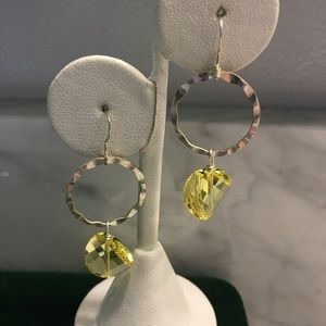 Yellow Swarovski Crystal & Sterling Earring